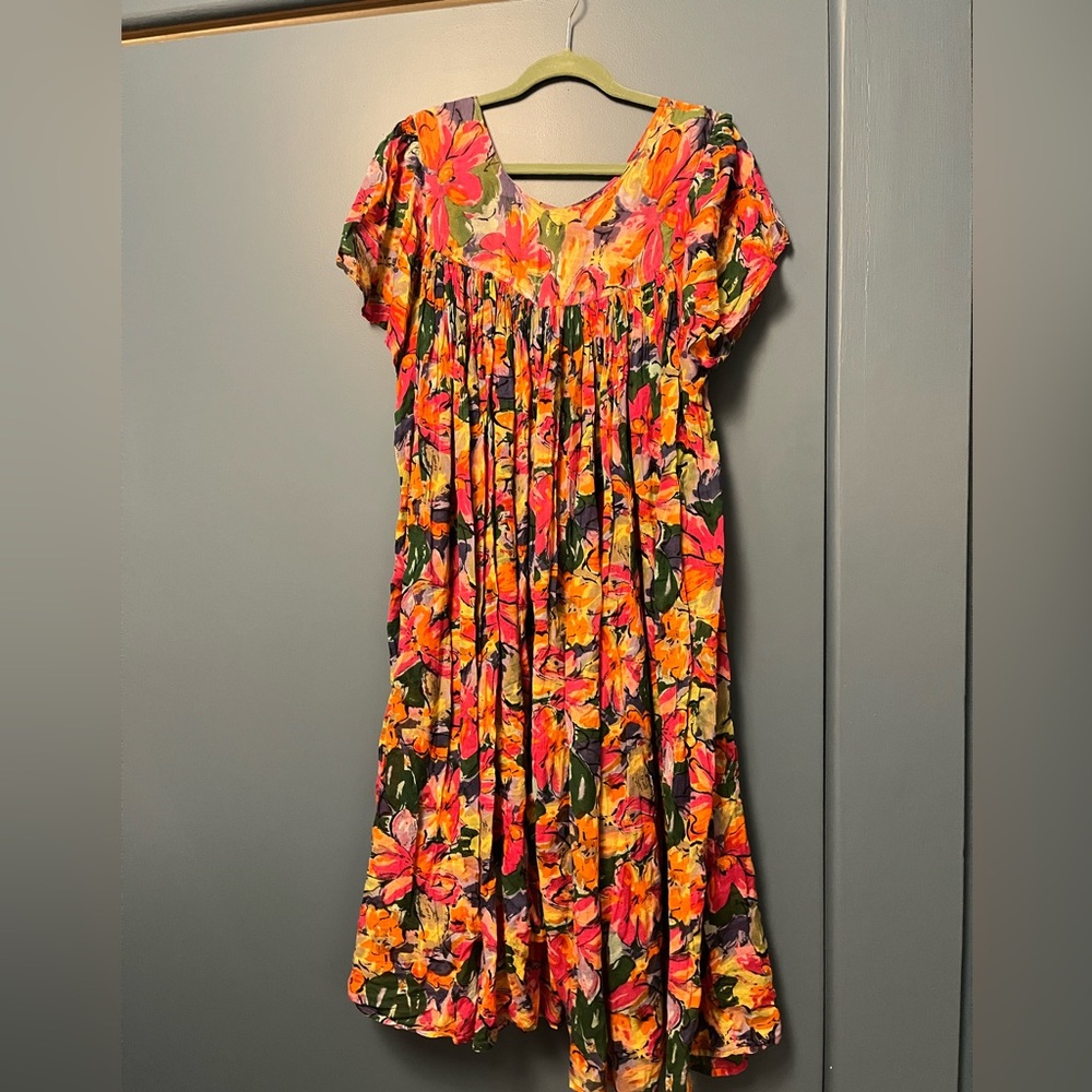 Floral Gauzy Muumuu Dress